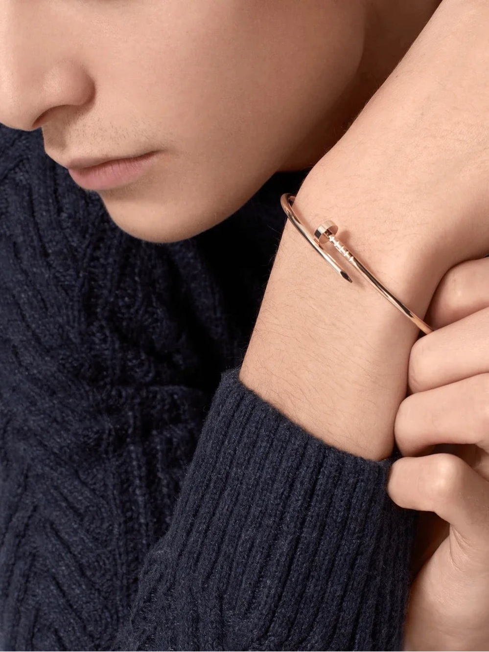 NEW Juste Gold Nail-Style Cuff Bracelet